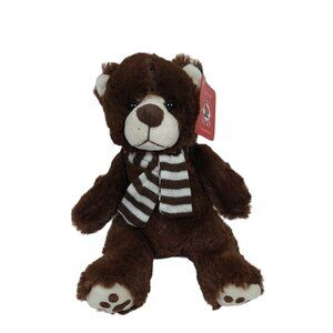 Ms Teddy Bear Brown With Scarf Stuffed Animal Plush Toy with Tag Age 3 and Up 8"